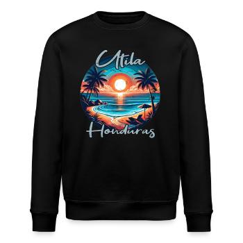 Sonnenuntergang in Utila, Honduras - Stanley/Stella Unisex Bio-Sweatshirt ROLLER - Schwarz - Vorne - Nik (191cm)