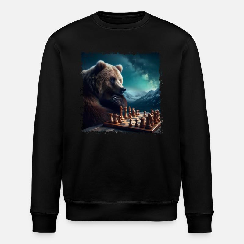 Ours jouant aux échecs - Sweat bio ROLLER Stanley/Stella Unisexe - noir