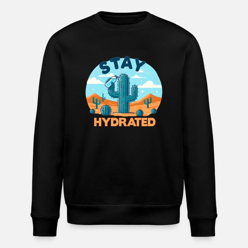 Cactus in the desert - Stanley/Stella ROLLER Unisex Organic Sweatshirt - black