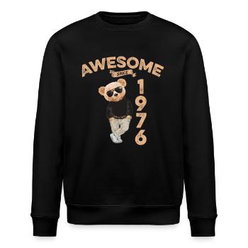 1976 Geburtstag Cool Teddy Bär Awesome since - Stanley/Stella Unisex Bio-Sweatshirt ROLLER - Schwarz - Vorne - Nik (191cm)
