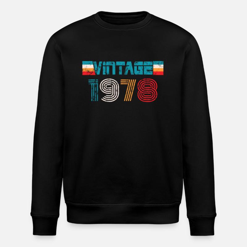 Millésime anniversaire 1978 - Sweat bio ROLLER Stanley/Stella Unisexe - noir