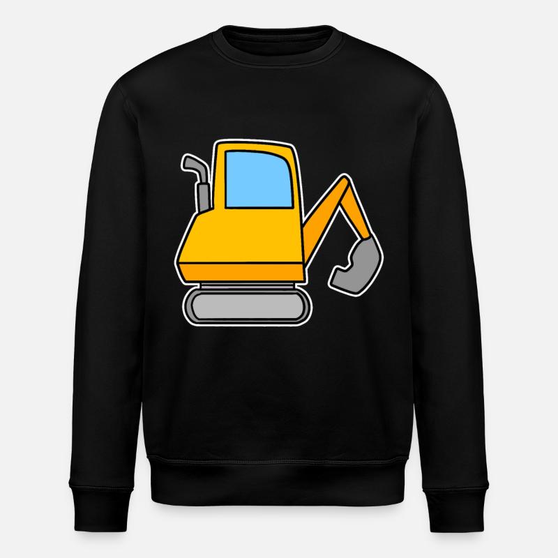 Excavator Motif - Stanley/Stella ROLLER Unisex Organic Sweatshirt - black