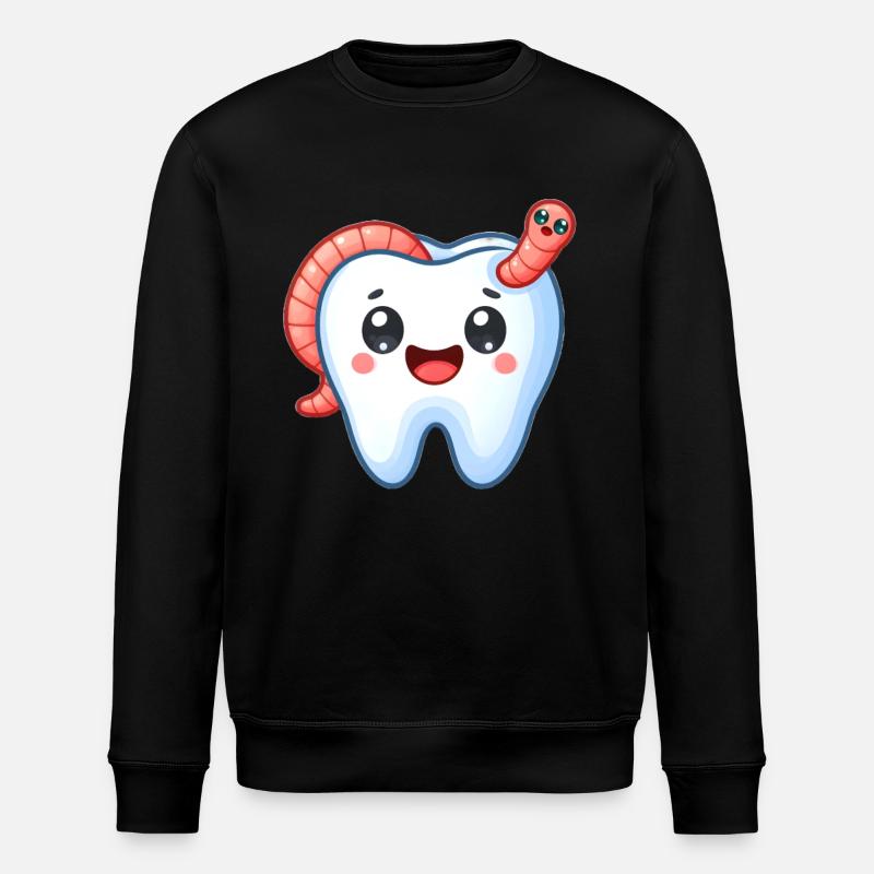 Dent amusante avec ver - Sweat bio ROLLER Stanley/Stella Unisexe - noir