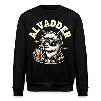 Alvadder Alpaka Papa Vater Vatertag - Stanley/Stella Unisex Bio-Sweatshirt ROLLER - Schwarz - Vorne - Nik (191cm)
