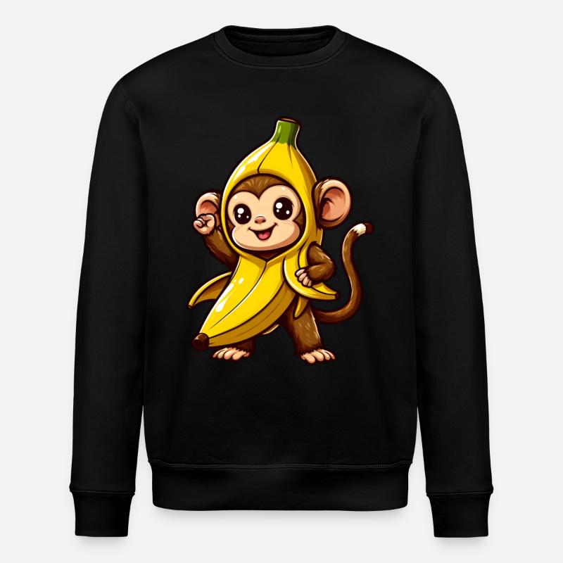 Singe banane - Sweat bio ROLLER Stanley/Stella Unisexe - noir