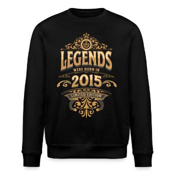 2015 Legende Geburtstag 2015 Geburtsjahr - Stanley/Stella Unisex Bio-Sweatshirt ROLLER - Schwarz - Vorne - Nik (191cm)