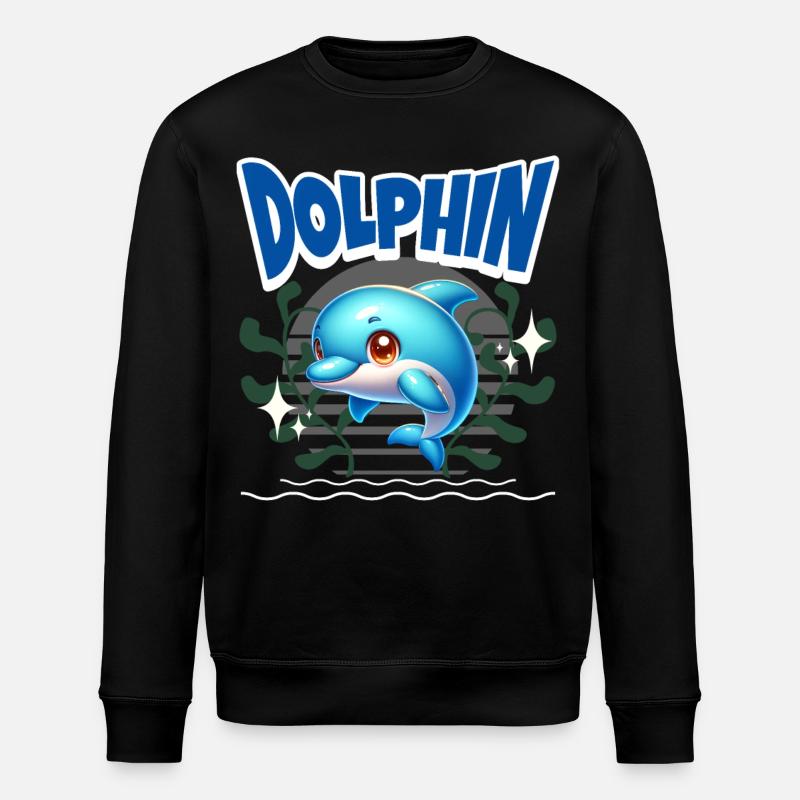 Dolphin - Stanley/Stella ROLLER Unisex Organic Sweatshirt - black