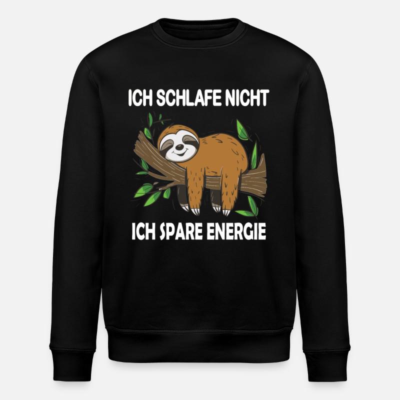 Funny sloth, no desire - Stanley/Stella ROLLER Unisex Organic Sweatshirt - black