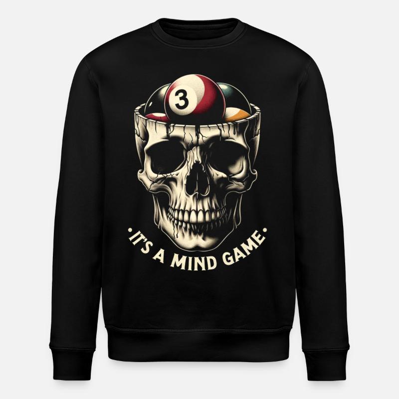 Billard, Billard, Snooker, Crâne - Sweat bio ROLLER Stanley/Stella Unisexe - noir