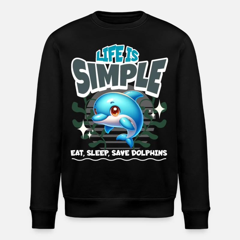 Dolphin - Stanley/Stella ROLLER Unisex Organic Sweatshirt - black