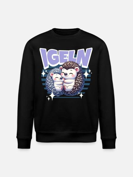 Igel Kuscheln Igeln - Stanley/Stella Unisex Bio-Sweatshirt ROLLER - Schwarz