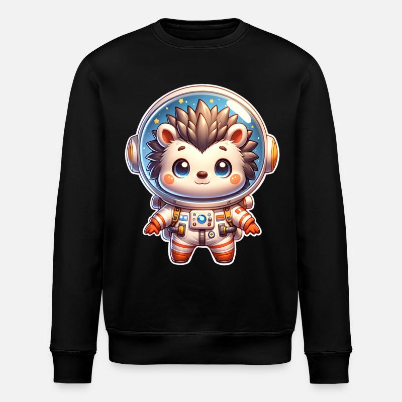 Igel Astronaut - Stanley/Stella Unisex Bio-Sweatshirt ROLLER - Schwarz