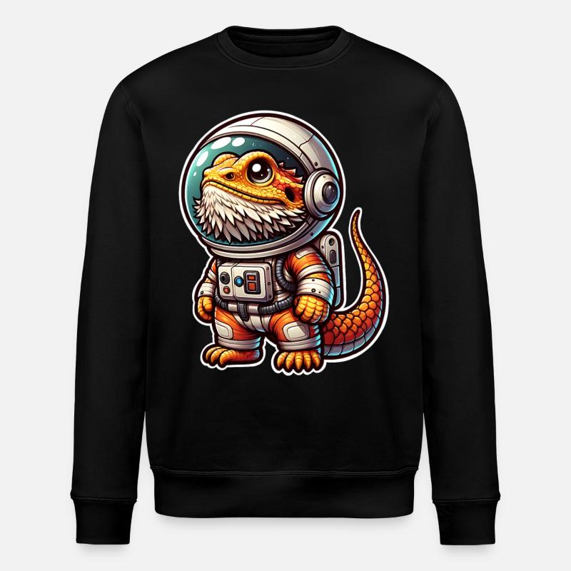 Bearded Dragon Astronaut - Stanley/Stella ROLLER Unisex Organic Sweatshirt - black
