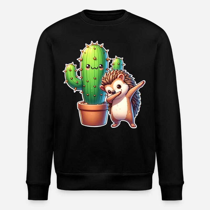 Hedgehog Cactus - Stanley/Stella ROLLER Unisex Organic Sweatshirt - black