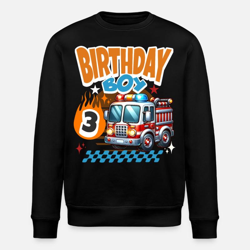 3rd Birthday Fire Brigade - Stanley/Stella ROLLER Unisex Organic Sweatshirt - black