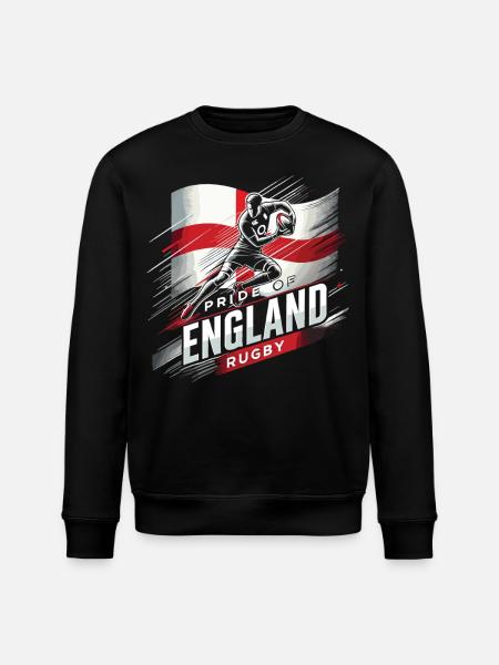 Pride of England Rugby - Stanley/Stella ROLLER Unisex Organic Sweatshirt - black