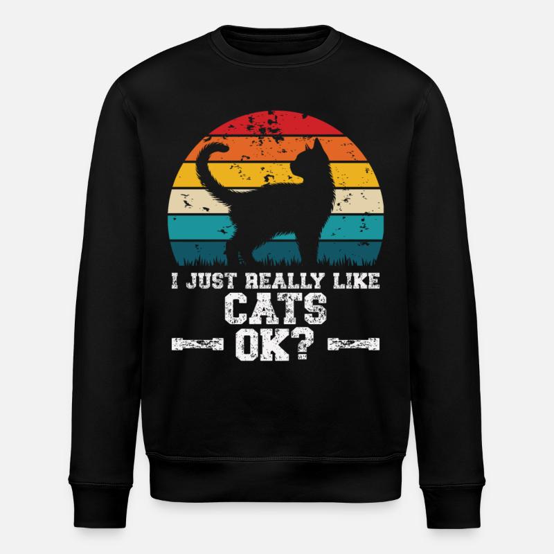J’aime beaucoup les chats - Sweat bio ROLLER Stanley/Stella Unisexe - noir