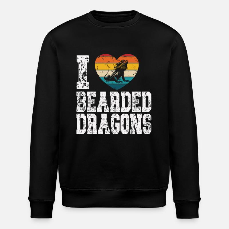 i love bearded dragons - Stanley/Stella ROLLER Unisex Organic Sweatshirt - black