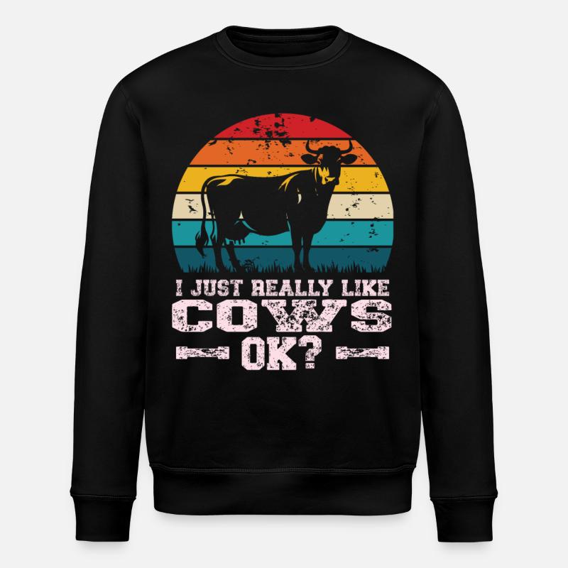 I like cows - Stanley/Stella ROLLER Unisex Organic Sweatshirt - black