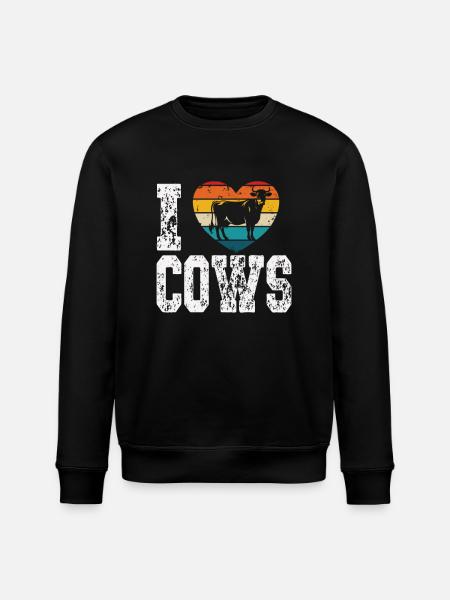 I like cows - Stanley/Stella ROLLER Unisex Organic Sweatshirt - black