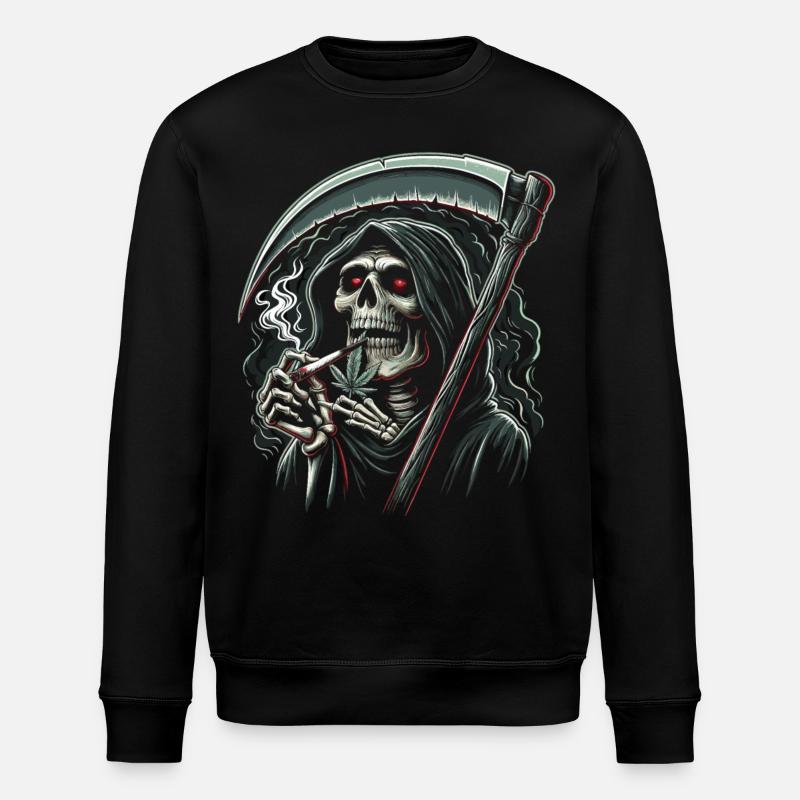 Der berauschte Sensenmann im Mondlicht - Stanley/Stella Unisex Bio-Sweatshirt ROLLER - Schwarz