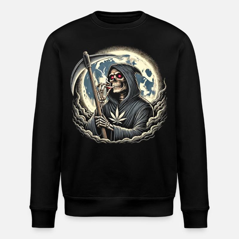 Der berauschte Sensenmann im Mondlicht - Stanley/Stella Unisex Bio-Sweatshirt ROLLER - Schwarz