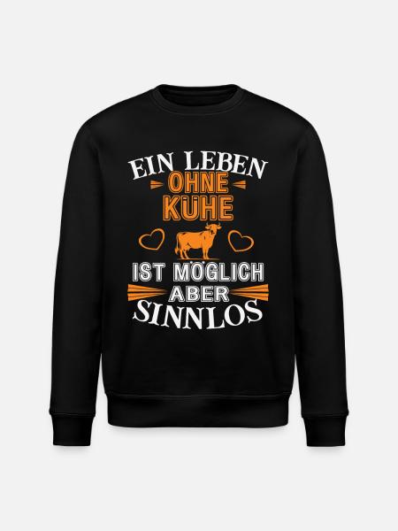 A life without cows - Stanley/Stella ROLLER Unisex Organic Sweatshirt - black