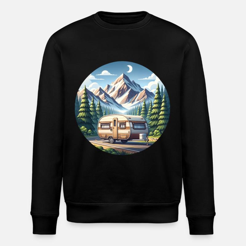 Camping Camper Caravan - Stanley/Stella ROLLER Unisex Organic Sweatshirt - black