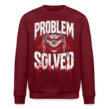 Blutige Lösung - Problem Solved - Stanley/Stella Unisex Bio-Sweatshirt ROLLER - Burgunderrot - Vorne - Nik (191cm)