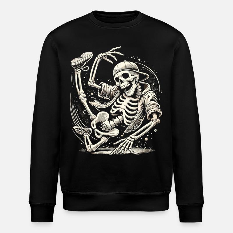 Skeleton Breakdance Master - Stanley/Stella ROLLER Unisex Organic Sweatshirt - black