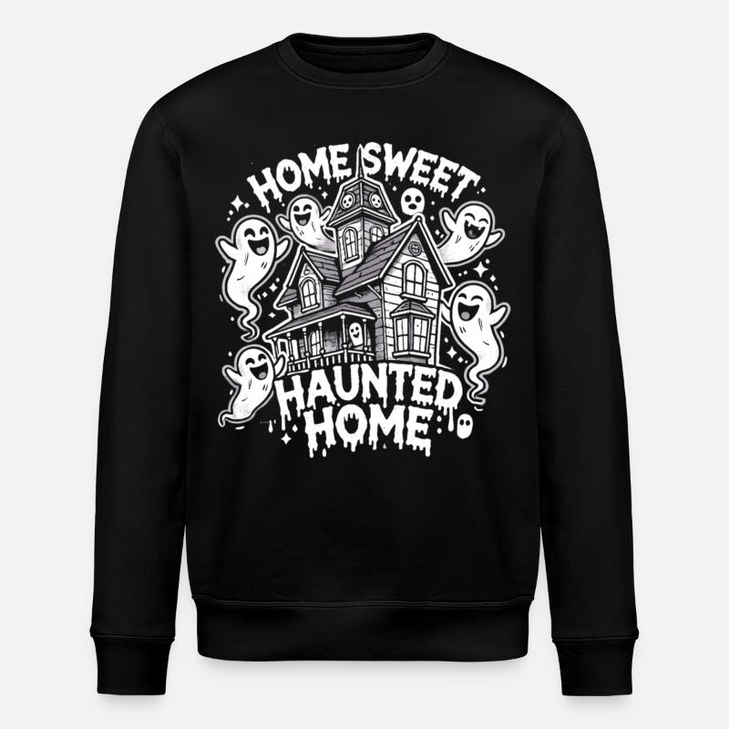Spooky Halloween haunted house - Stanley/Stella ROLLER Unisex Organic Sweatshirt - black
