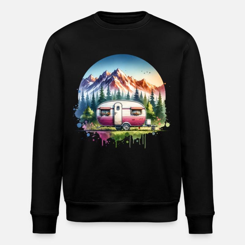 Camping Camper Caravan - Stanley/Stella ROLLER Unisex Organic Sweatshirt - black