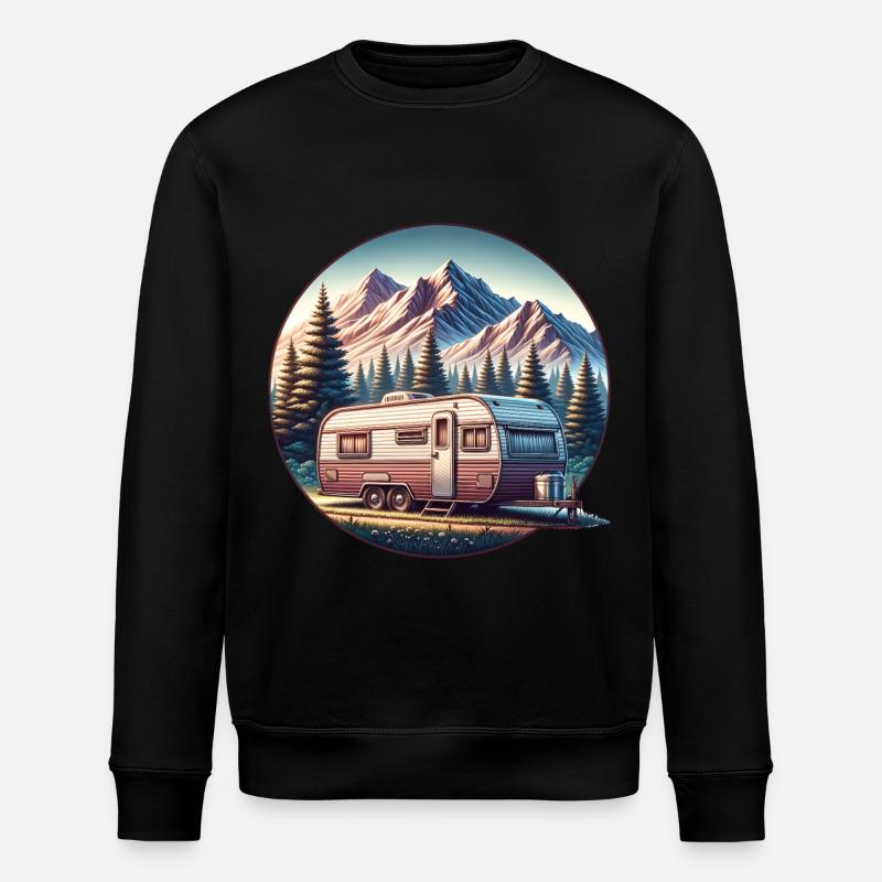 Camping Camper Caravan - Stanley/Stella ROLLER Unisex Organic Sweatshirt - black