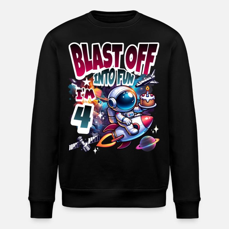 Astronaute 4e anniversaire Espace - Sweat bio ROLLER Stanley/Stella Unisexe - noir