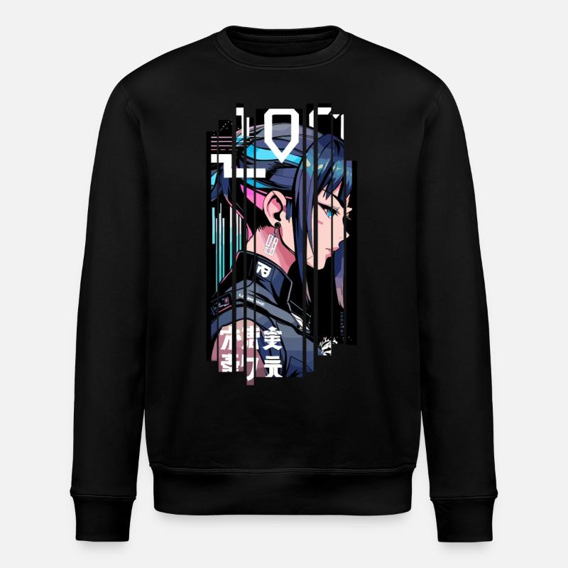 Woman Ninja Geometric Ninja gaming - Stanley/Stella ROLLER Unisex Organic Sweatshirt - black