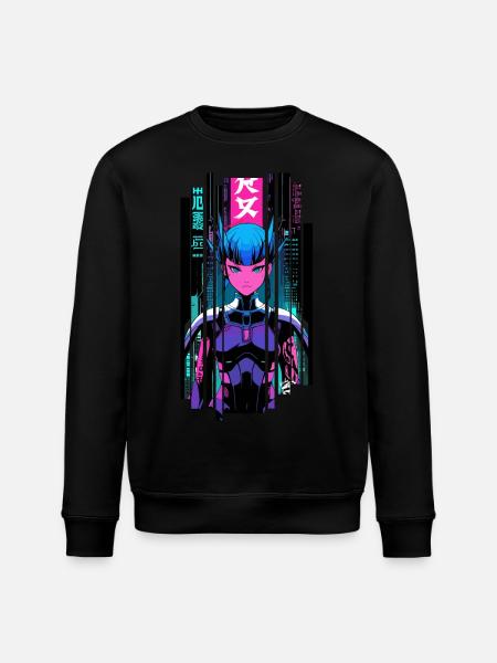 Kvinde geometrisk ninja cyborg symbol - Stanley/Stella økologisk unisex-sweatshirt ROLLER - sort
