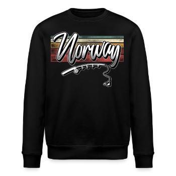 Norwegen Angeln Angler Fischen - Stanley/Stella Unisex Bio-Sweatshirt ROLLER - Schwarz - Vorne - Nik (191cm)