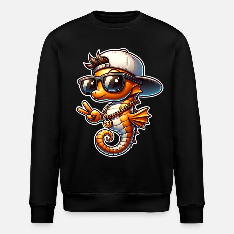 Seepferd Cool - Stanley/Stella Unisex Bio-Sweatshirt ROLLER - Schwarz