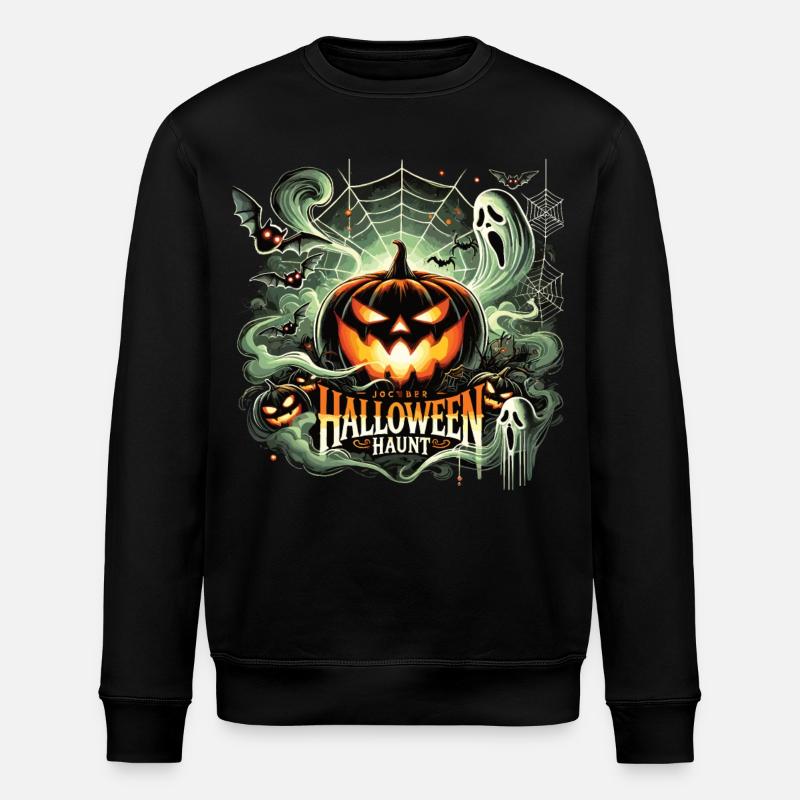 Scary pumpkin fun - Stanley/Stella ROLLER Unisex Organic Sweatshirt - black