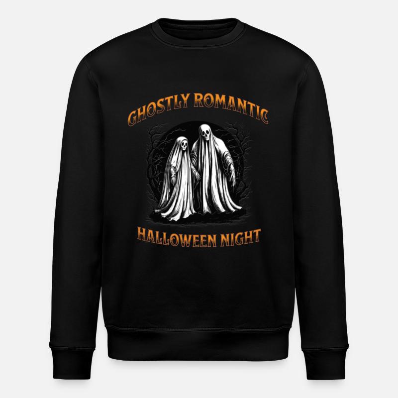Ghostly romantic halloween night - Stanley/Stella ROLLER Unisex Organic Sweatshirt - black