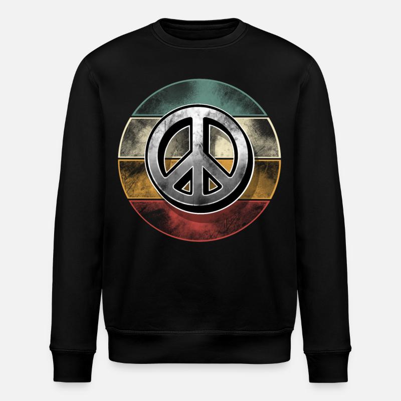 Peacezeichen - Stanley/Stella Unisex Bio-Sweatshirt ROLLER - Schwarz