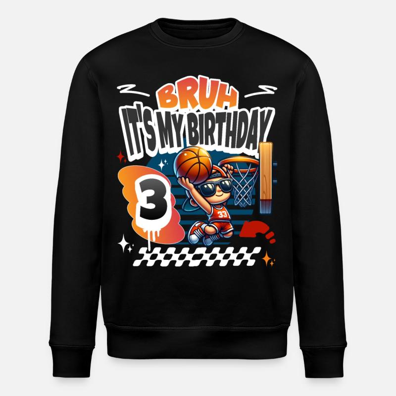 3e anniversaire de basket-ball - Sweat bio ROLLER Stanley/Stella Unisexe - noir