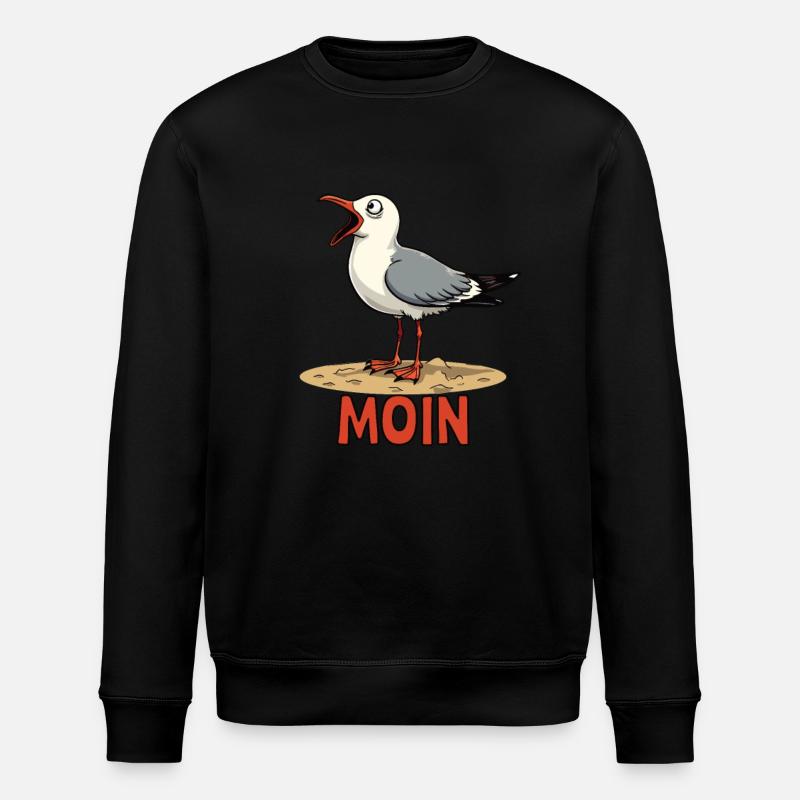 Moin Möwe - Stanley/Stella Unisex Bio-Sweatshirt ROLLER - Schwarz