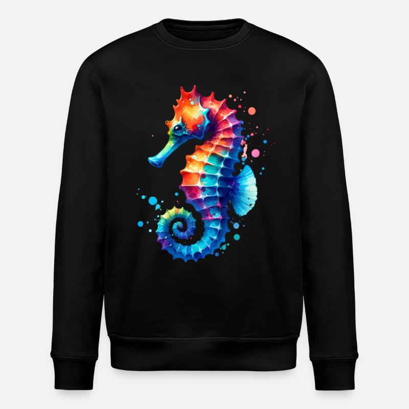 Seepferd Seepferdchen - Stanley/Stella Unisex Bio-Sweatshirt ROLLER - Schwarz