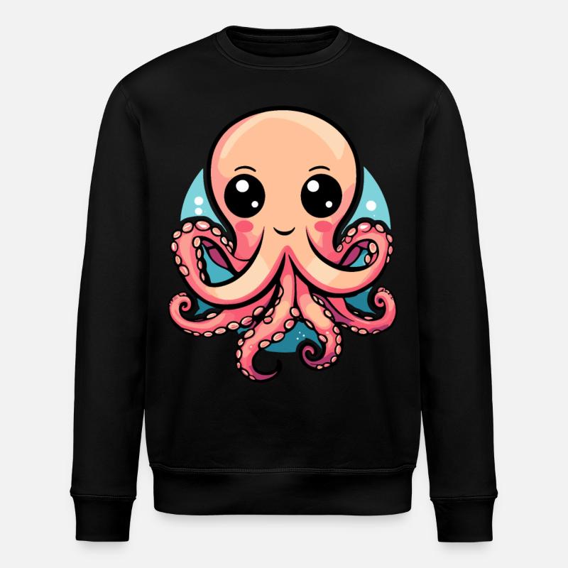 Cute Kawaii Octopus - Stanley/Stella ROLLER Unisex Organic Sweatshirt - black
