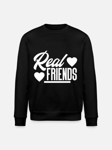 Real Friends Freundschaft Freunde - Stanley/Stella ROLLER Unisex Organic Sweatshirt - black