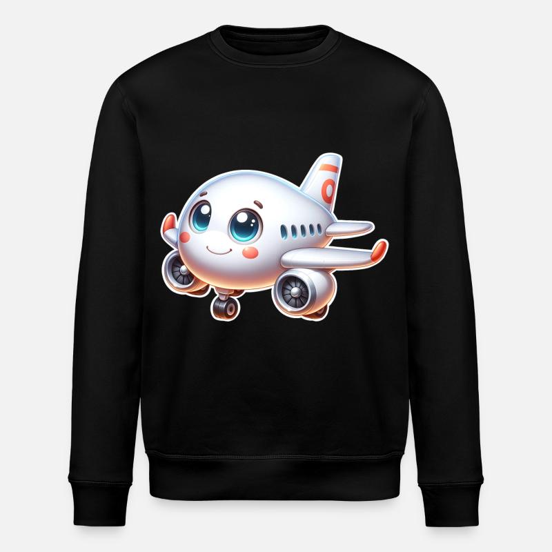 Airplane - Stanley/Stella ROLLER Unisex Organic Sweatshirt - black