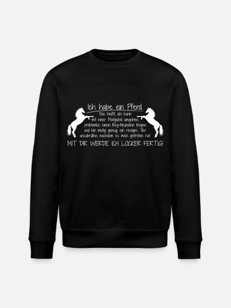 Ich habe ein Pferd - Stanley/Stella Unisex Bio-Sweatshirt ROLLER - Schwarz