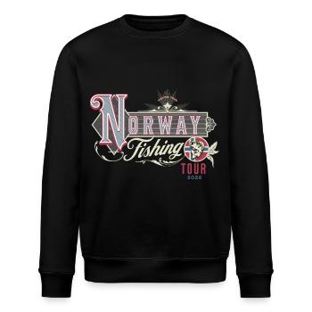 Norwegen 2026 Angeln Angler Angeltour - Stanley/Stella Unisex Bio-Sweatshirt ROLLER - Schwarz - Vorne - Nik (191cm)