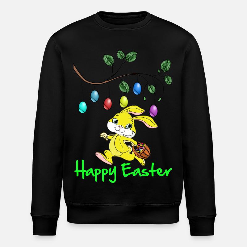 OsterfestOstern,frohe Oster,Osterhase,happy Easter - Stanley/Stella Unisex Bio-Sweatshirt ROLLER - Schwarz
